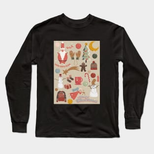 Cute Christmas Postcards - Cute Christmas Illustration - christmas cookies illustration Long Sleeve T-Shirt